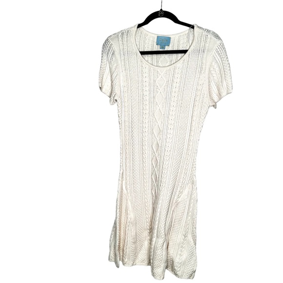 Cece Ivory Cable Knit sweater dress in Ivory in Size Large. NWT - Picture 3 of 7